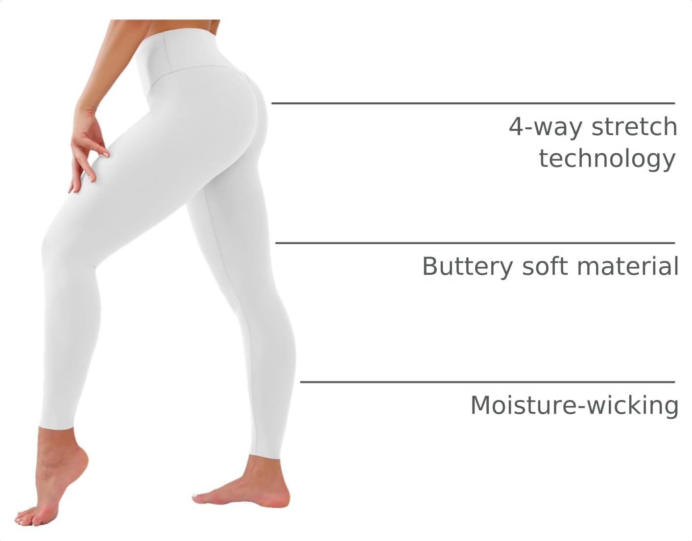 Detalle de YUDSUD High Waisted Leggings for Women — Tummy Control Yoga Pants for Workout and Running