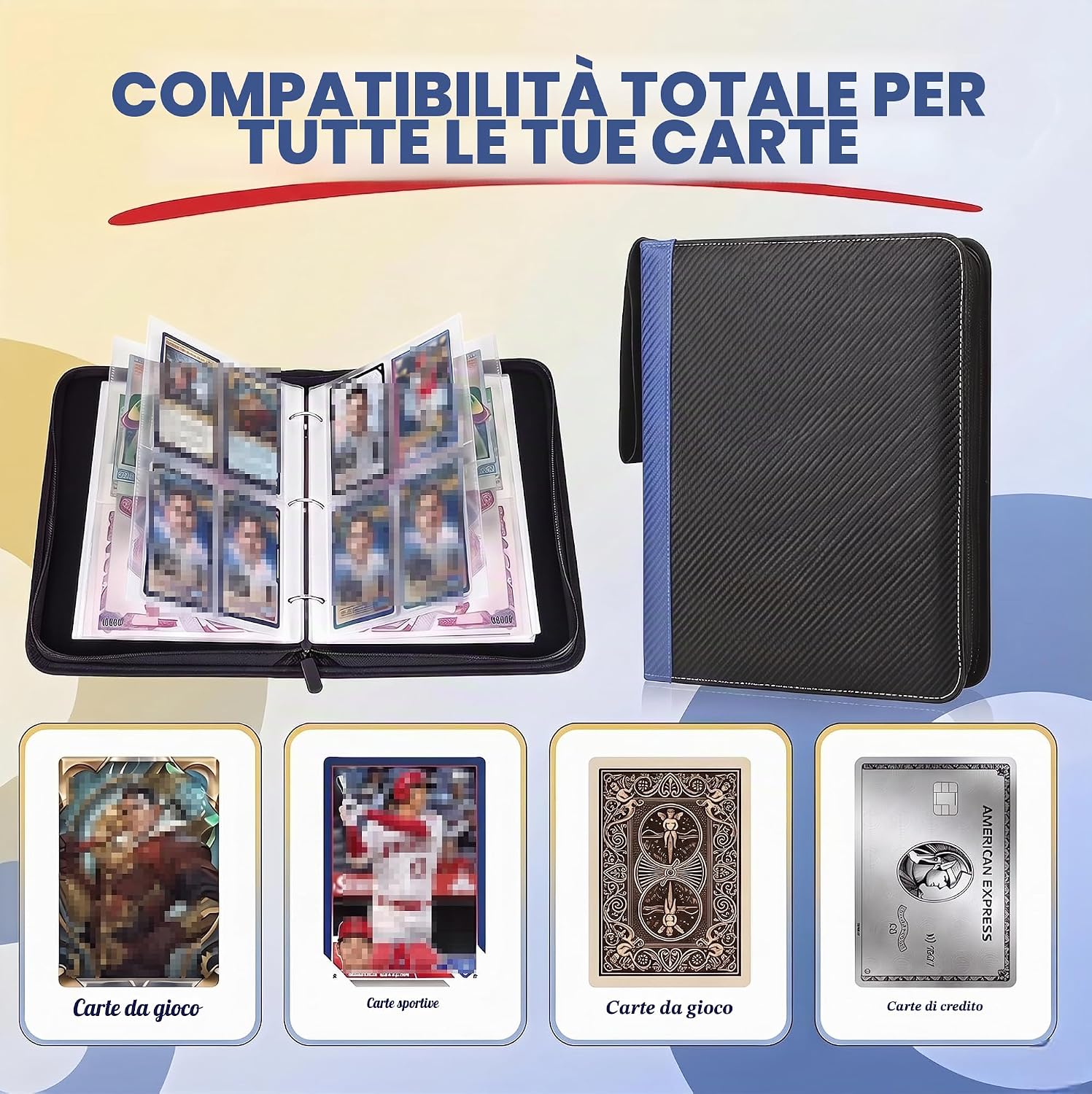 Thumbnail 5 de KORVORIA Album Porta Carte: 440 Tasche, 55 pagine, PU impermeabile, blu