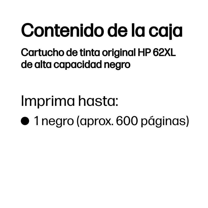 Thumbnail 1 de HP 62XL Cartucho Tinta Alta Capacidad Original Negro
