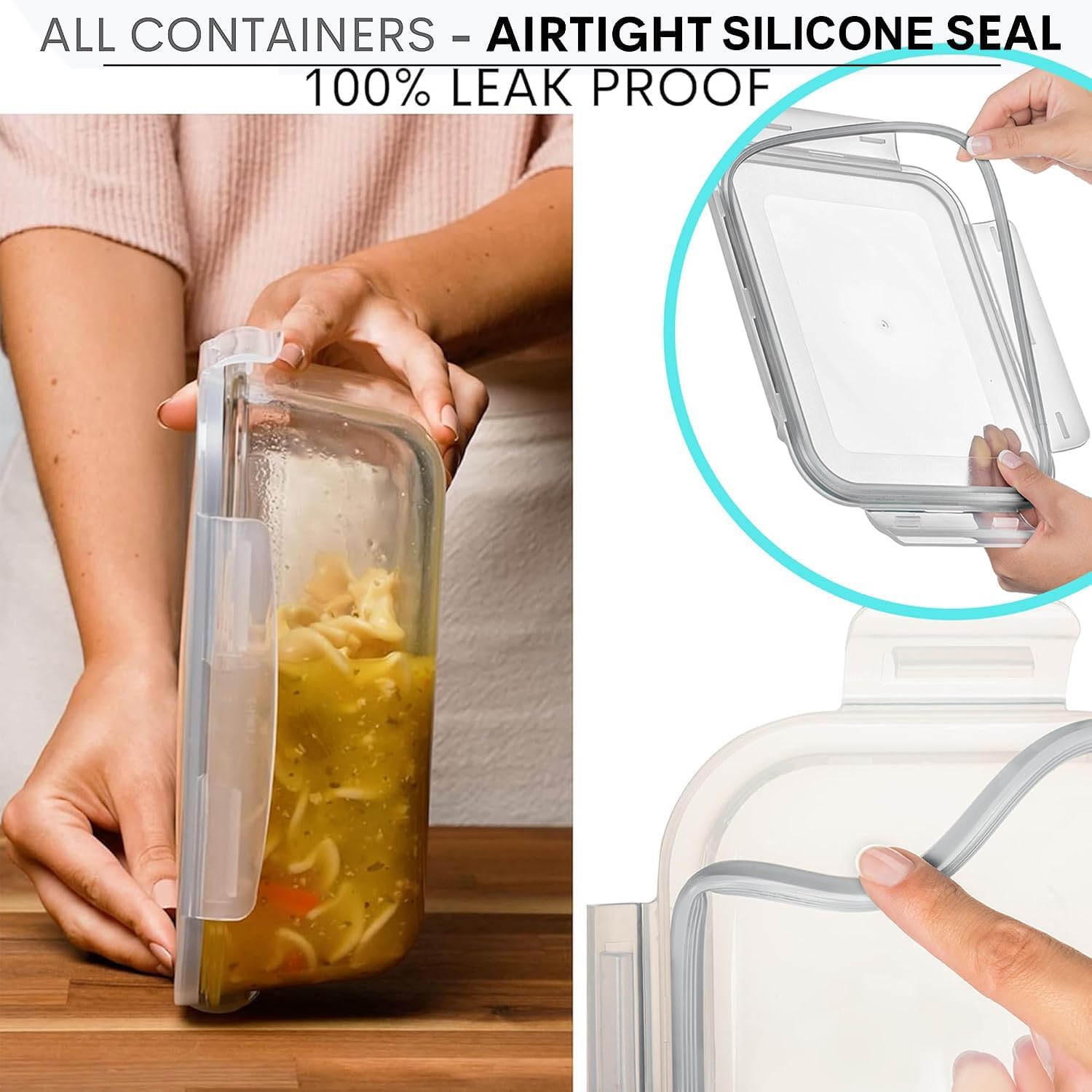 Thumbnail 3 de 8 Cups 63 Oz Glass Food Storage Containers