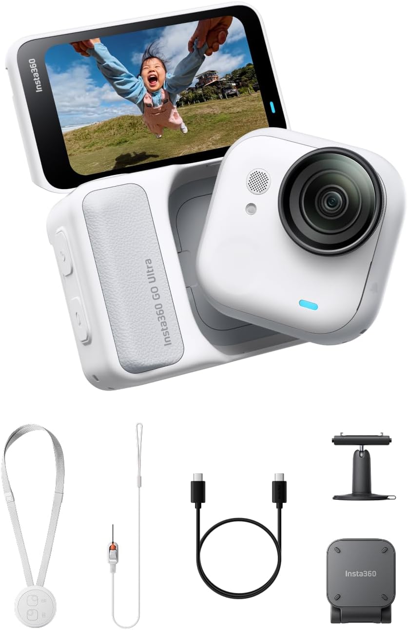 Detalle de Insta360 GO Ultra Pack Essentiels Blanc Arctique — Caméra 4K Mains Libres Ultra-légère