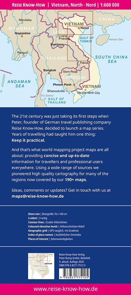 Detalle 2 de Vietnam North (1:600 000) – reiss- och vattentålig karta från World Mapping Project