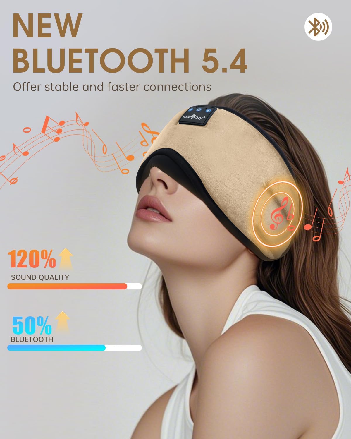 Thumbnail 5 de MUSICOZY Sleep Mask Headphones with Bluetooth 5.4 – 100% Blackout, Ultra-Thin Speakers & 16-Hour Playtime