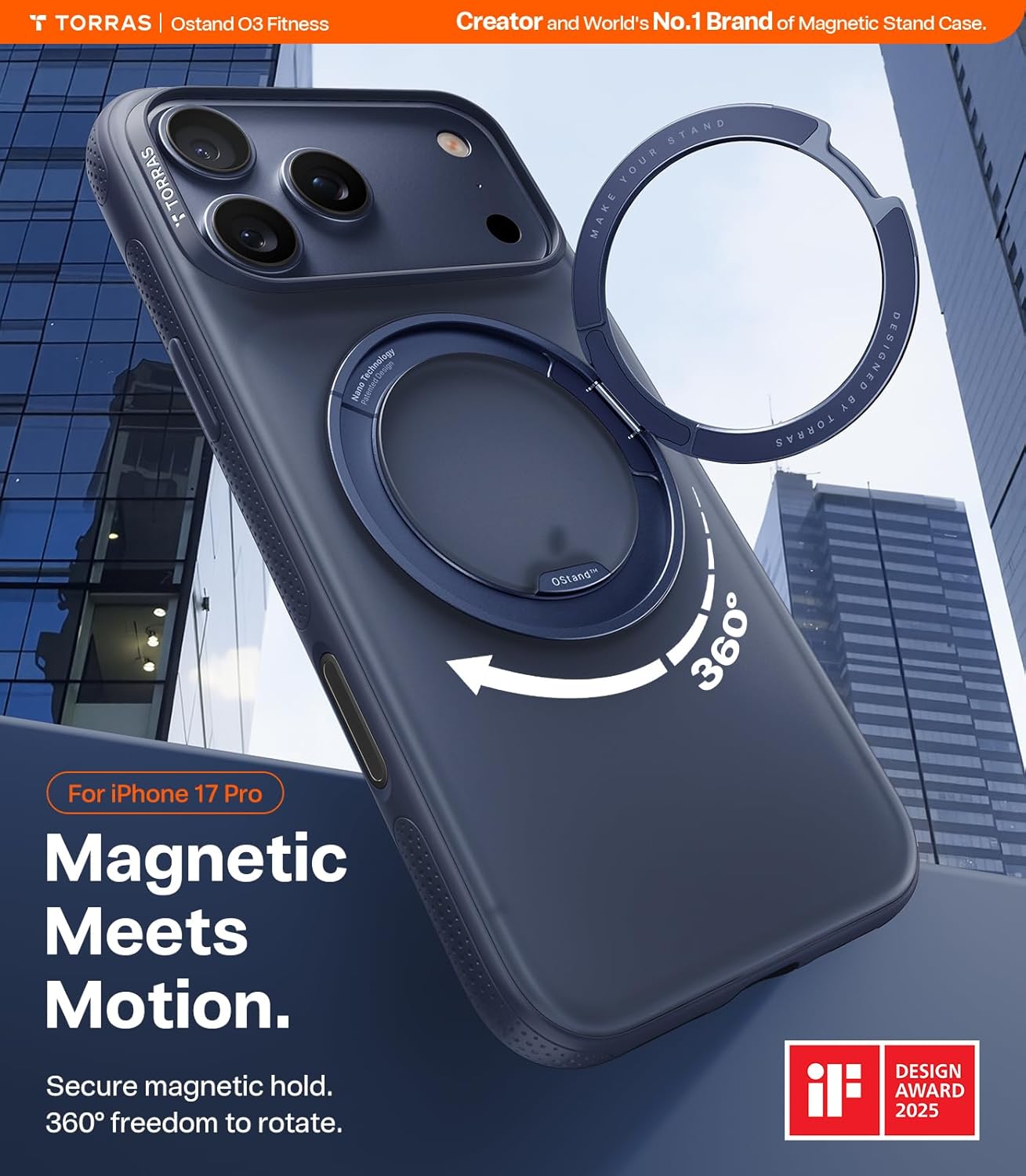 Thumbnail 1 de TORRAS iPhone 17 Pro Case 360° Magnetic Stand, 4X