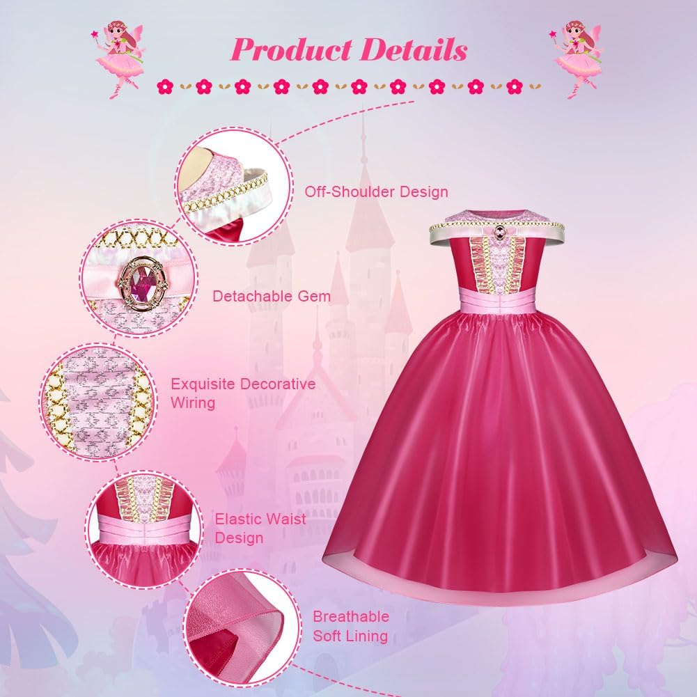Detalle 2 de URAQT Princess Sleeping Beauty Dress 3-8 Y