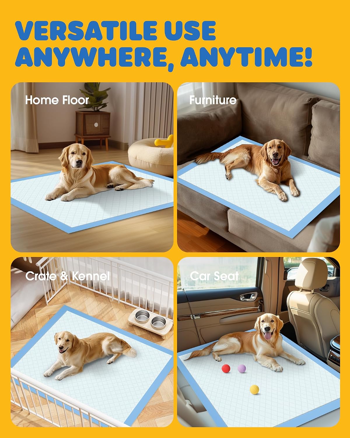 Thumbnail 6 de Powools 50-Pack Extra Large Pee Pads (34" x 28") with 6-Layer High Absorbency and Leakproof Protection
