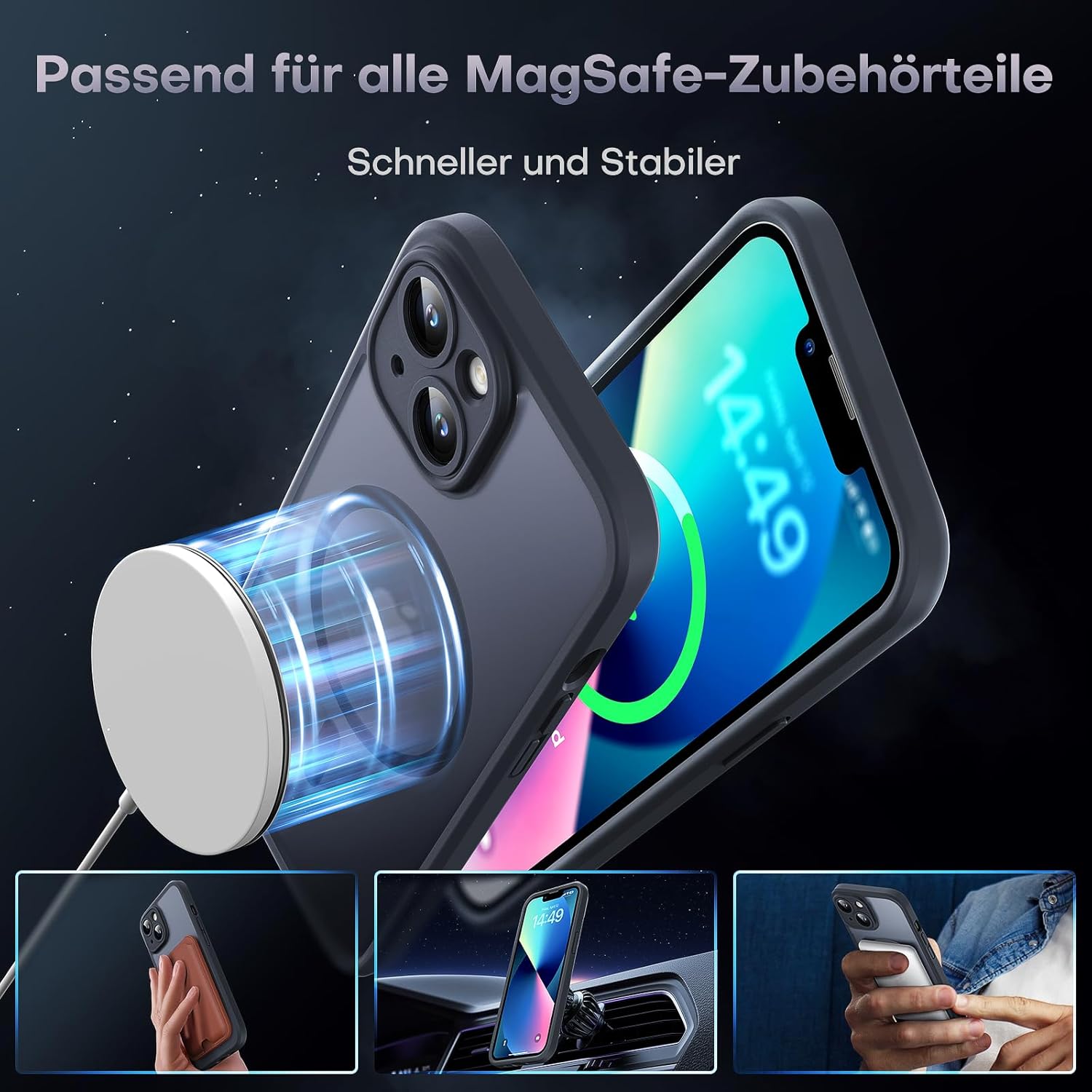 Thumbnail 2 de TOCOL Hülle für iPhone 13 mit MagSafe – Vollständiger Kameraschutz, Stoßfest, transluzente Rückseite