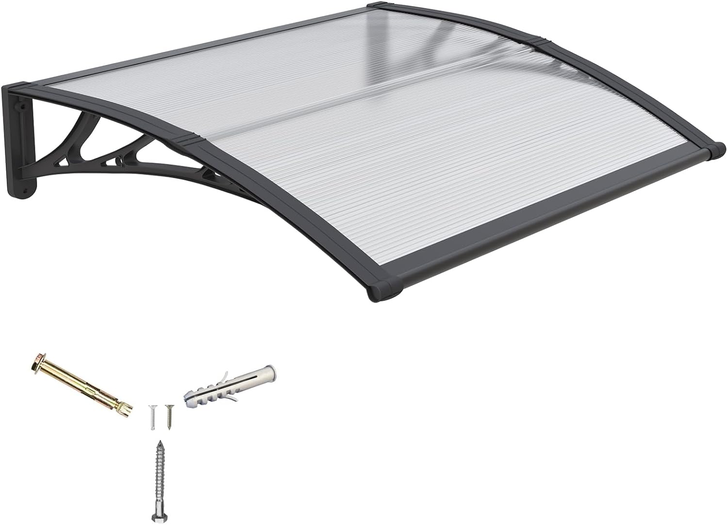 Detalle de Vordach für Haustür 120x100 cm aus Polycarbonat – robustes Pultvordach mit Wasserdichtem Dichtungssystem