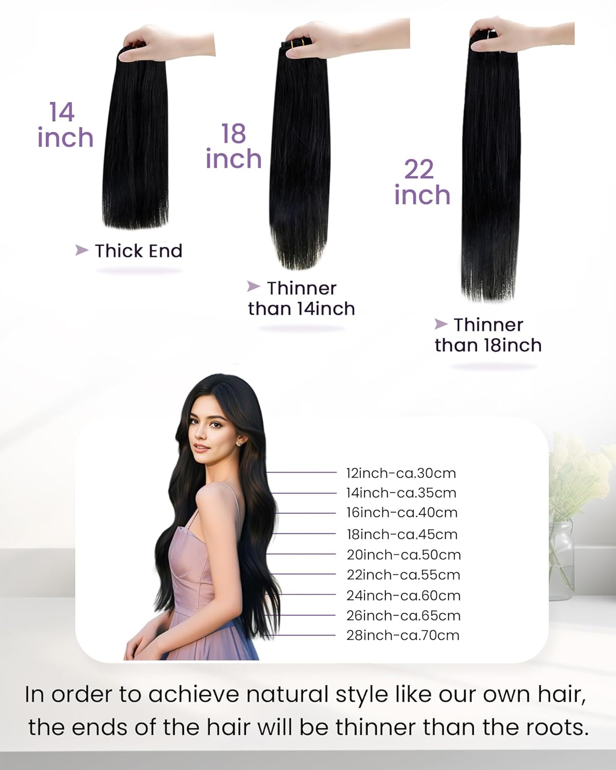 Detalle de LaaVoo Clip-in Extensions Echthaar Blond – 40 cm, 5 Stück/80 g