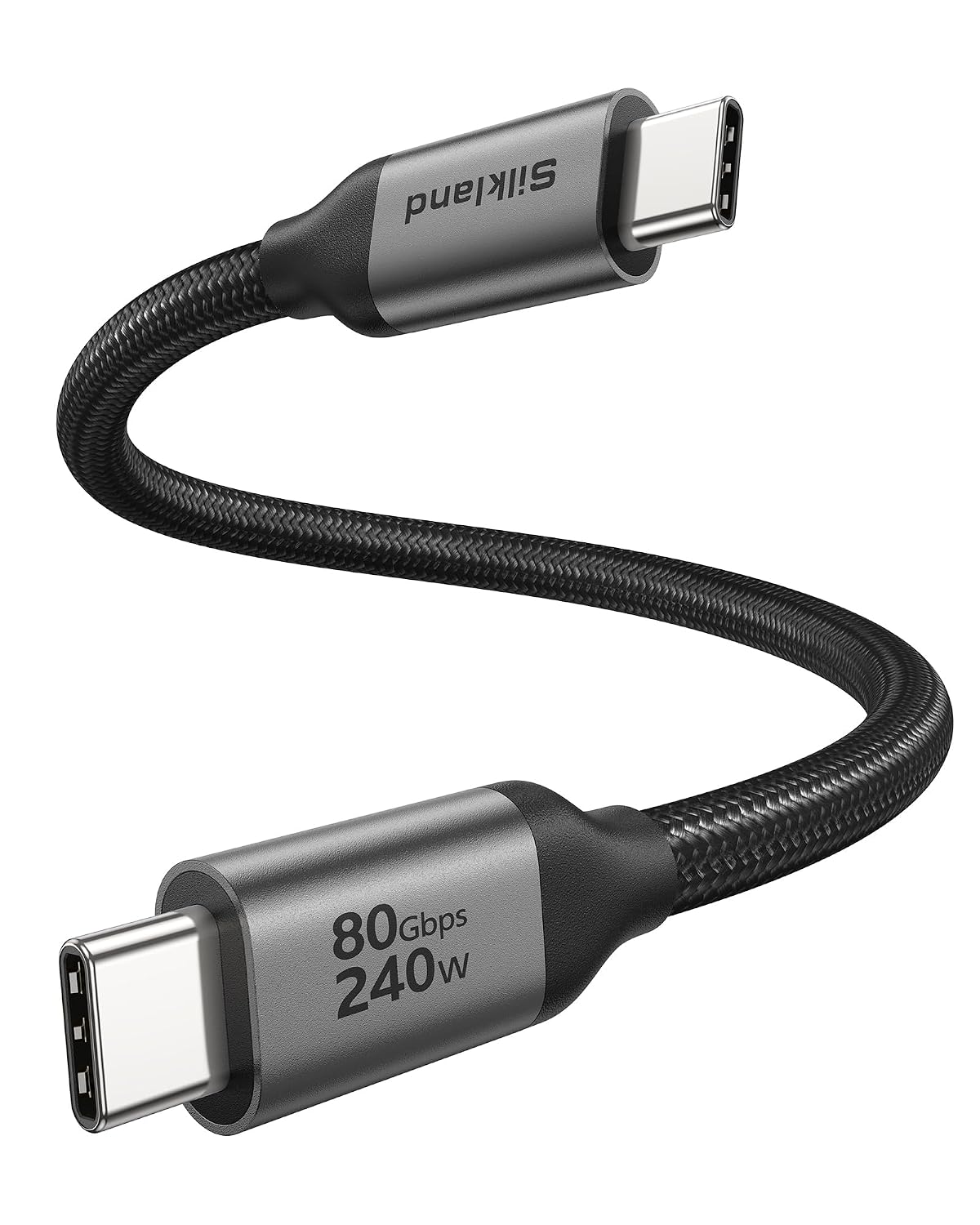 Detalle de Silkland USB4 Datenkabel 80Gbps (Thunderbolt-kompatibel) mit PD3.1 240W – 30 cm