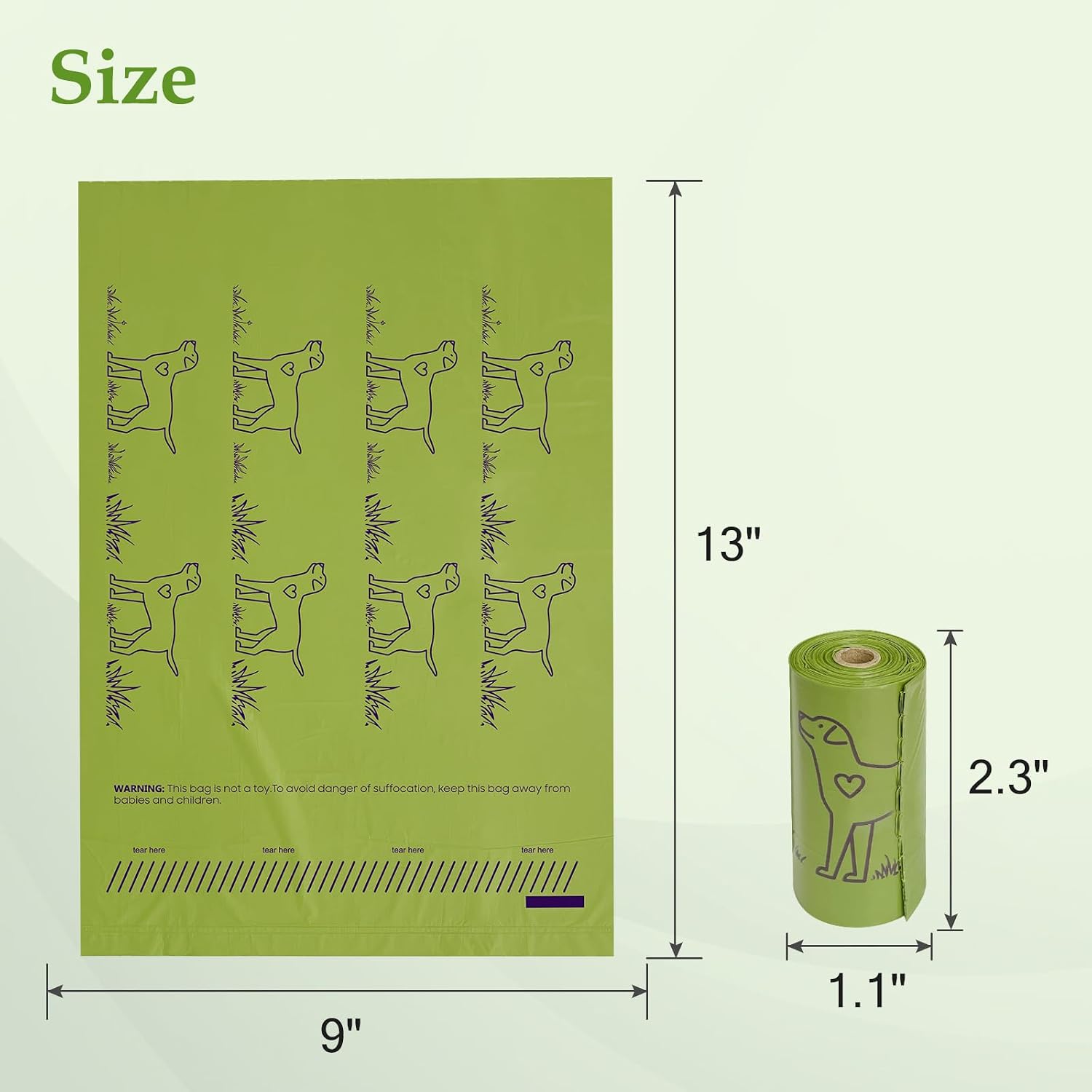 Detalle de 240 Count Lavender Scented 13” x 9” Dog Poop Bags Rolls (Leakproof, Strong & Sturdy)