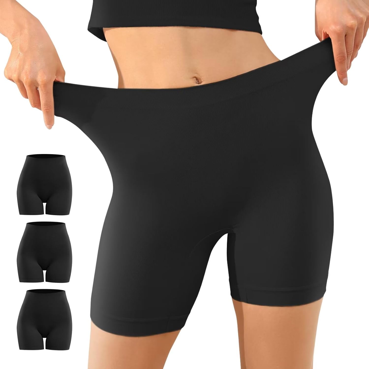 Thumbnail 6 de YouShow pack de 3 pantalones antiroce para mujer debajo de la falda (negro, blanco y beige) talla L
