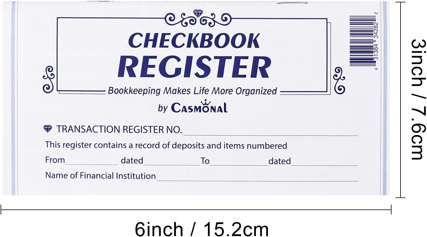 Detalle 1 de CASMONAL cs20230831004 Checkbook Registers, 20-Pack for Personal or Business Tracking