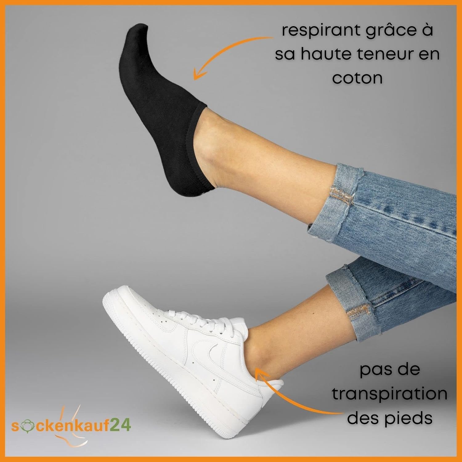 Detalle de Lot de 10 paires de socquettes basses invisibles en coton pour femme & homme
