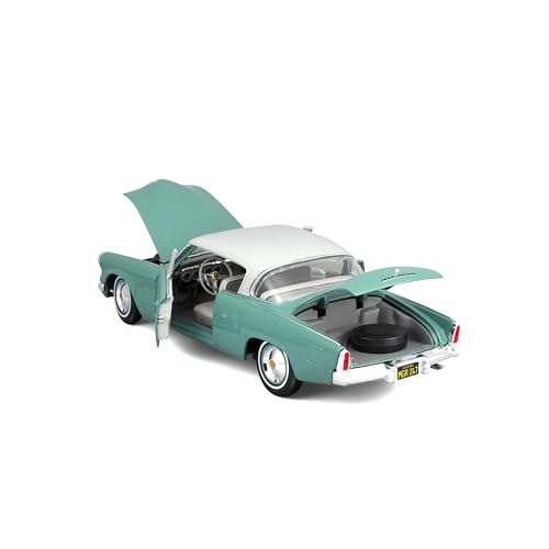 Detalle de Maisto 31651G Studebaker Starliner 1/18 — Véhicule miniature précis, vert et gris