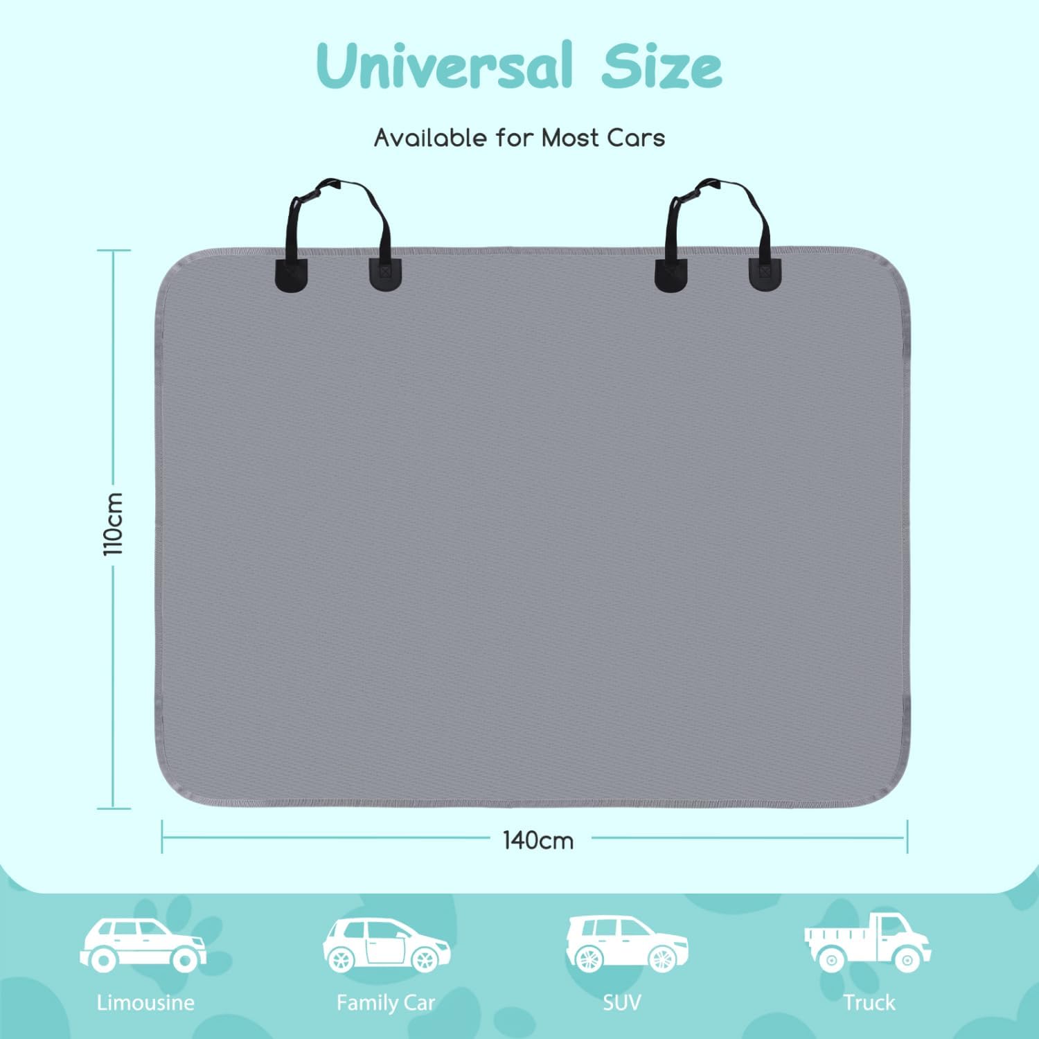Detalle 2 de Nobleza Fodera sedili auto per cani 140×110 cm: impermeabile, antiscivolo e universale