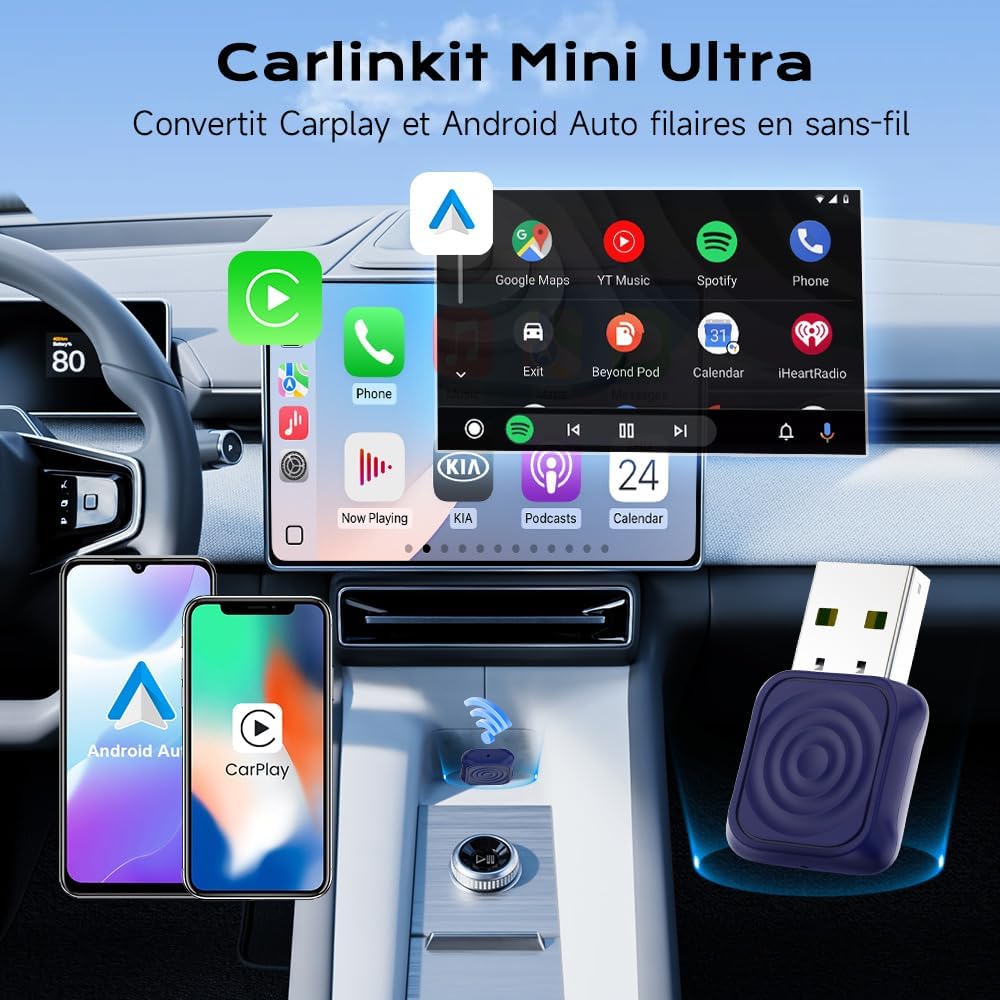 Detalle 2 de Carlinkit Mini Ultra adaptateur sans fil 32,85 mm
