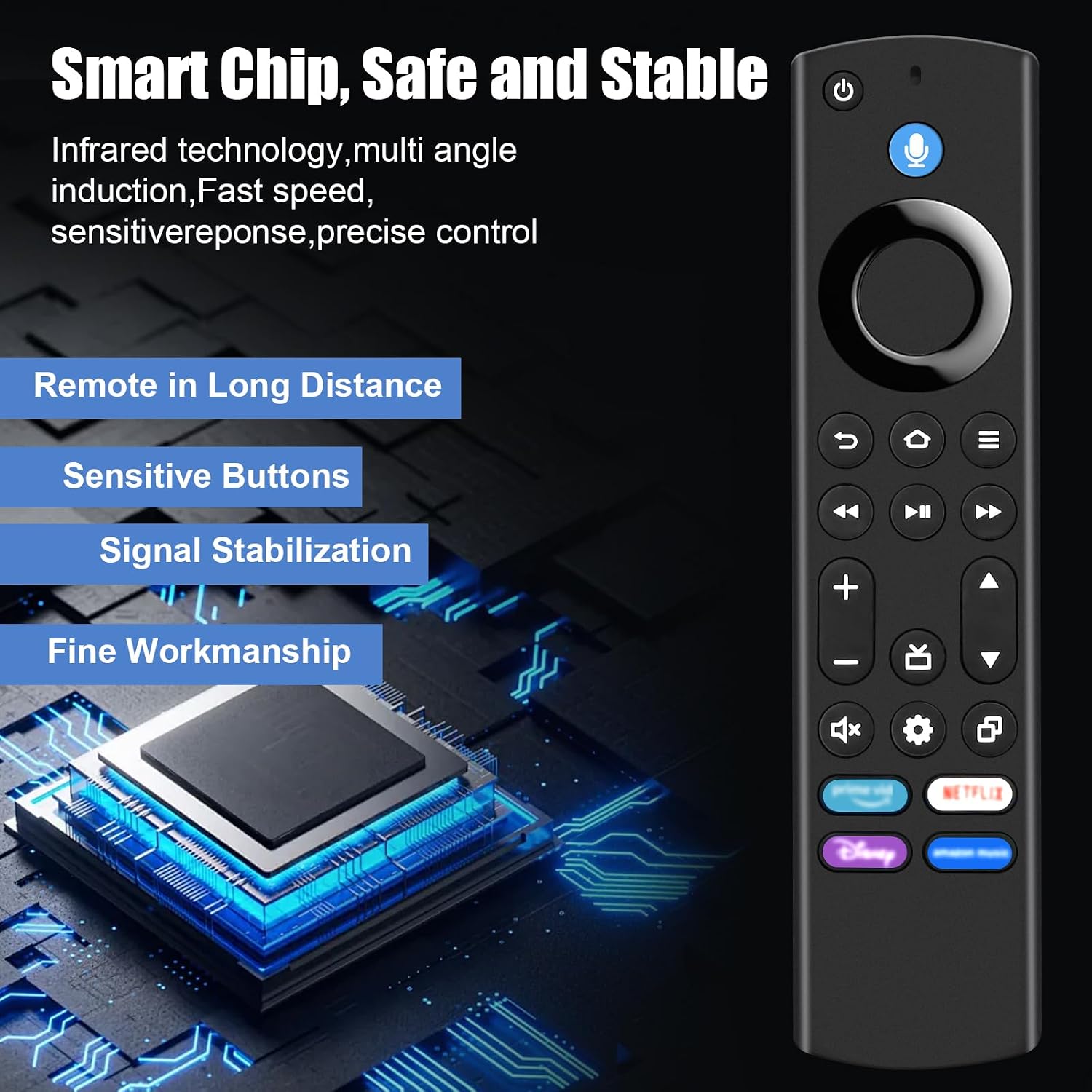 Detalle de Ersatz Sprachfernbedienung mit Bluetooth, 4 Tasten