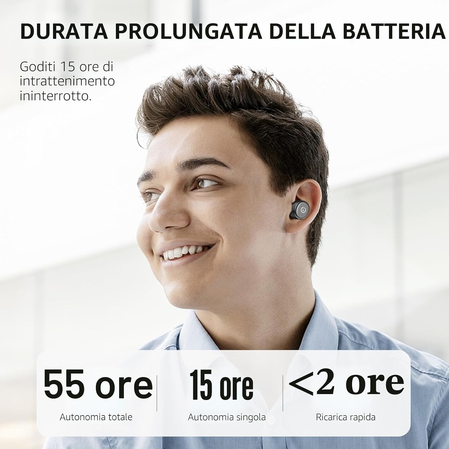 Detalle de TOZO T10: Auricolari Bluetooth 5.3 con Controlli Touch, EQ OrigX 2.0 e IPX8