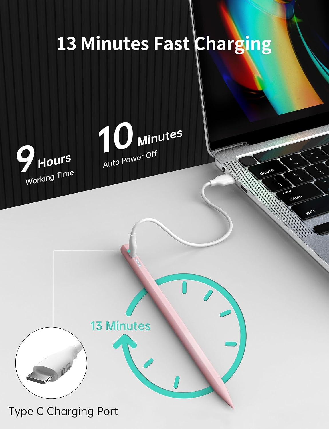 Detalle 2 de MEKO Stylus Pen for iPad 13 minutes fast charge