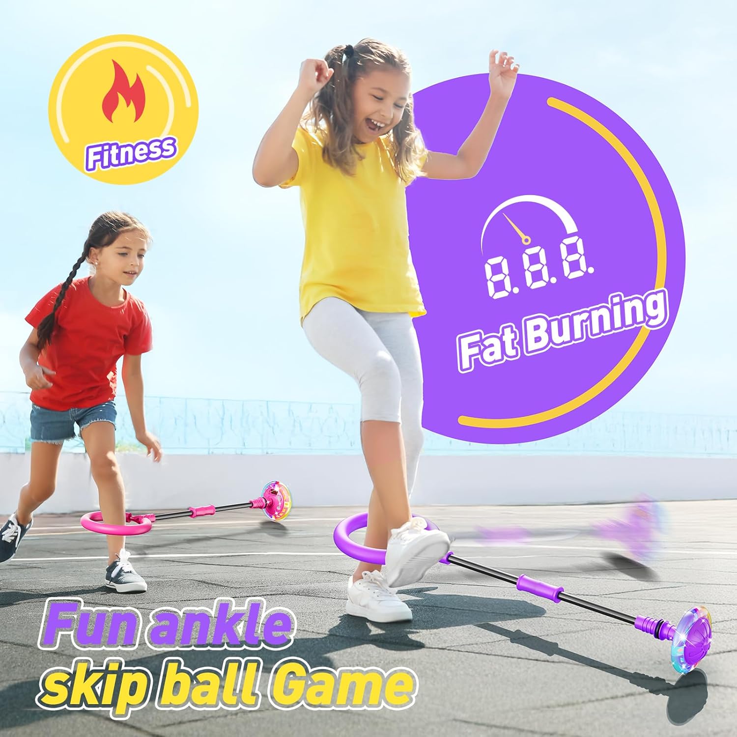 Thumbnail 2 de Flooyes Skip Ball for Kids with Counter and LED Lights