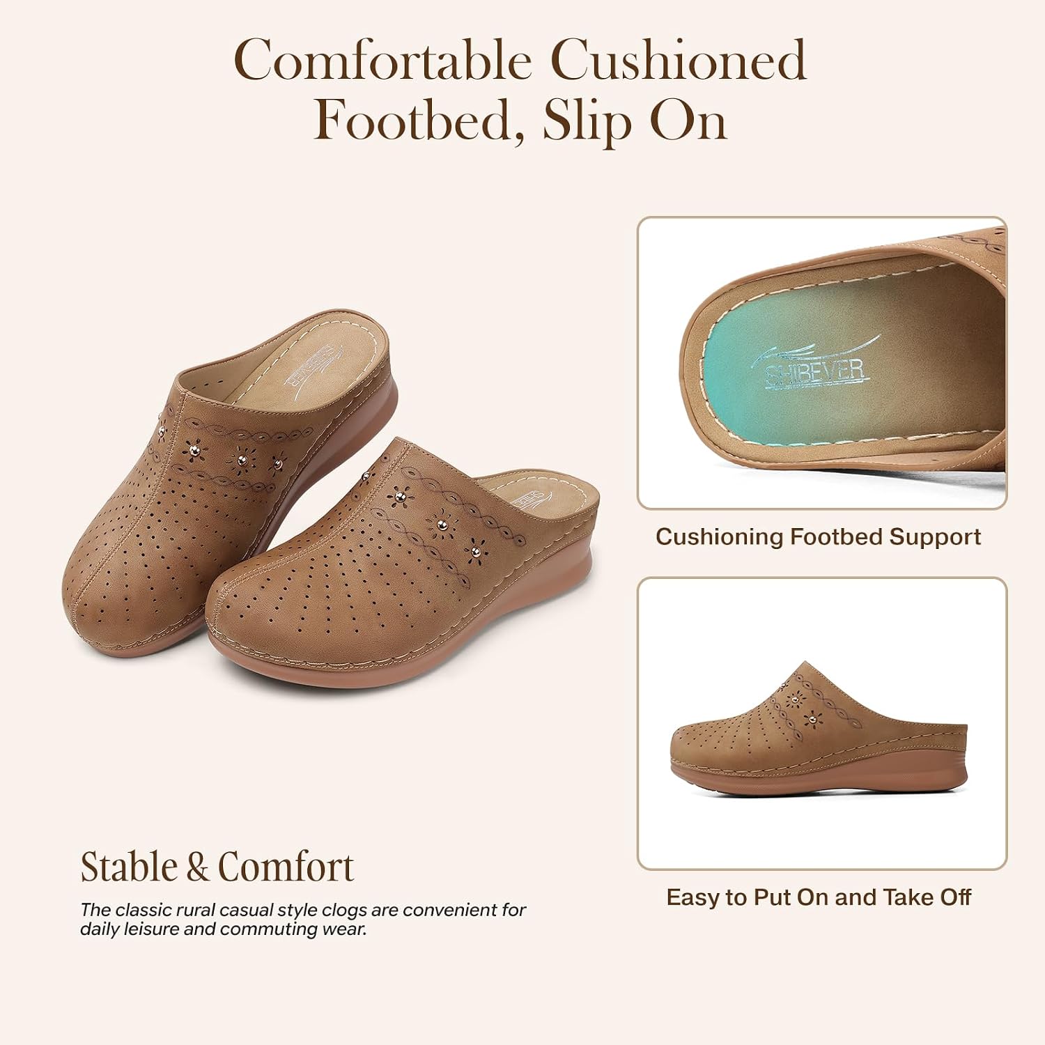 Thumbnail 3 de SHIBEVER Clogs with Cushioned Footbed