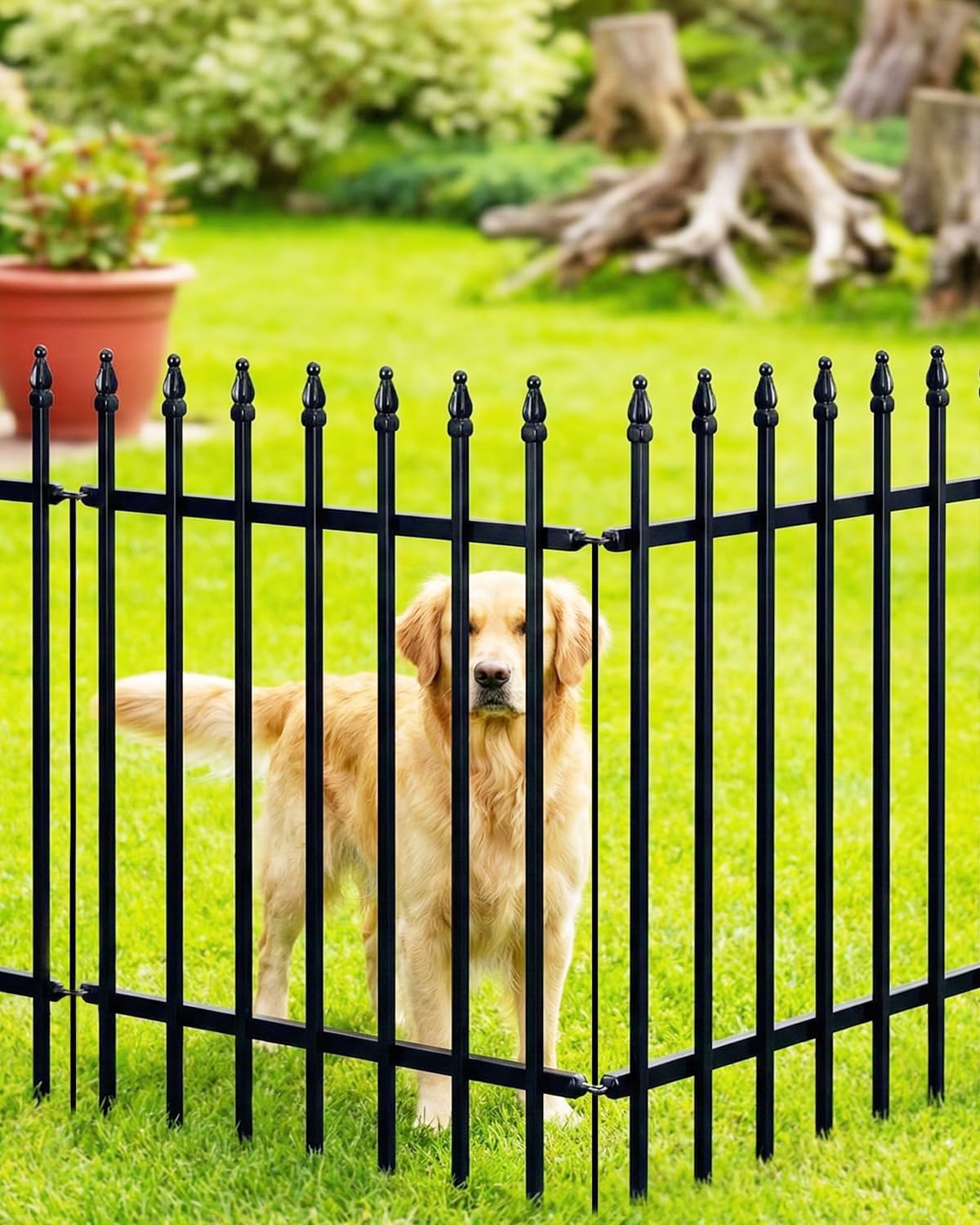 Thumbnail 5 de ARIFARO Decorative Metal Garden Fence 81 cm high, 5-pack 🏡
