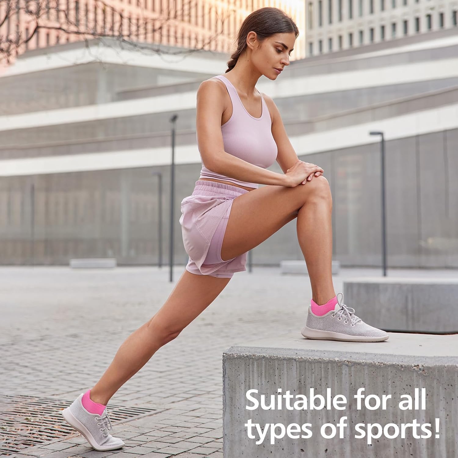 Detalle 2 de PAPLUS Ankle Compression Socks for Women (6 Pairs) – 8–15 mmHg Running Socks with Cushioned Sole