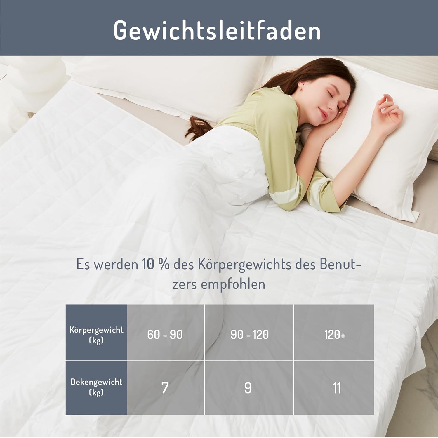 Thumbnail 5 de Degrees of Comfort Gewichtsdecke 135x200 cm (7 kg) – Anti-Stress Therapiedecke aus 100% Baumwolle