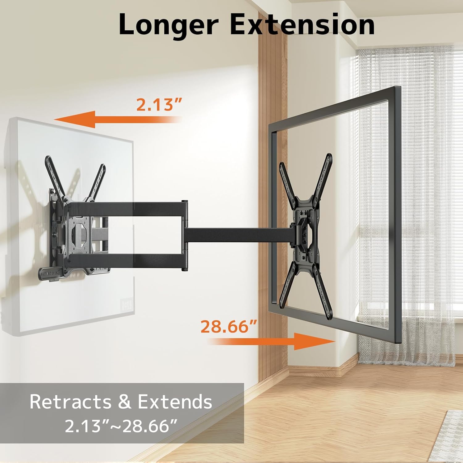 Thumbnail 3 de TV Wall Bracket with 728 mm Long Arm (Corner Swivel & Tilt) for 23–65 Inch TVs, up to 35 kg, Max VESA 400×400