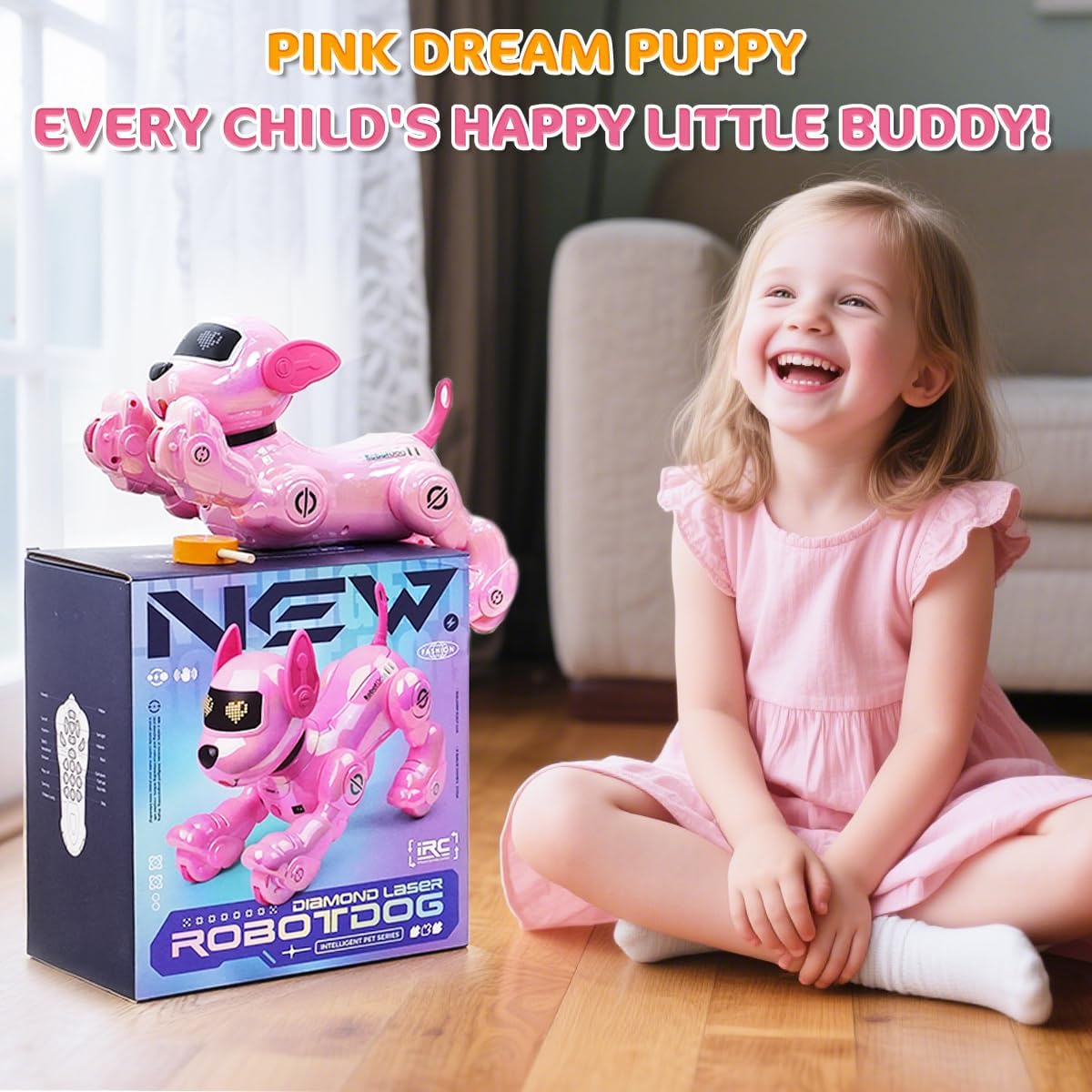 Thumbnail 6 de VATOS Chien Robot Rechargeable pour Enfants – Chien Robotisé Télécommandé, 17 Fonctions Interactives, Rose