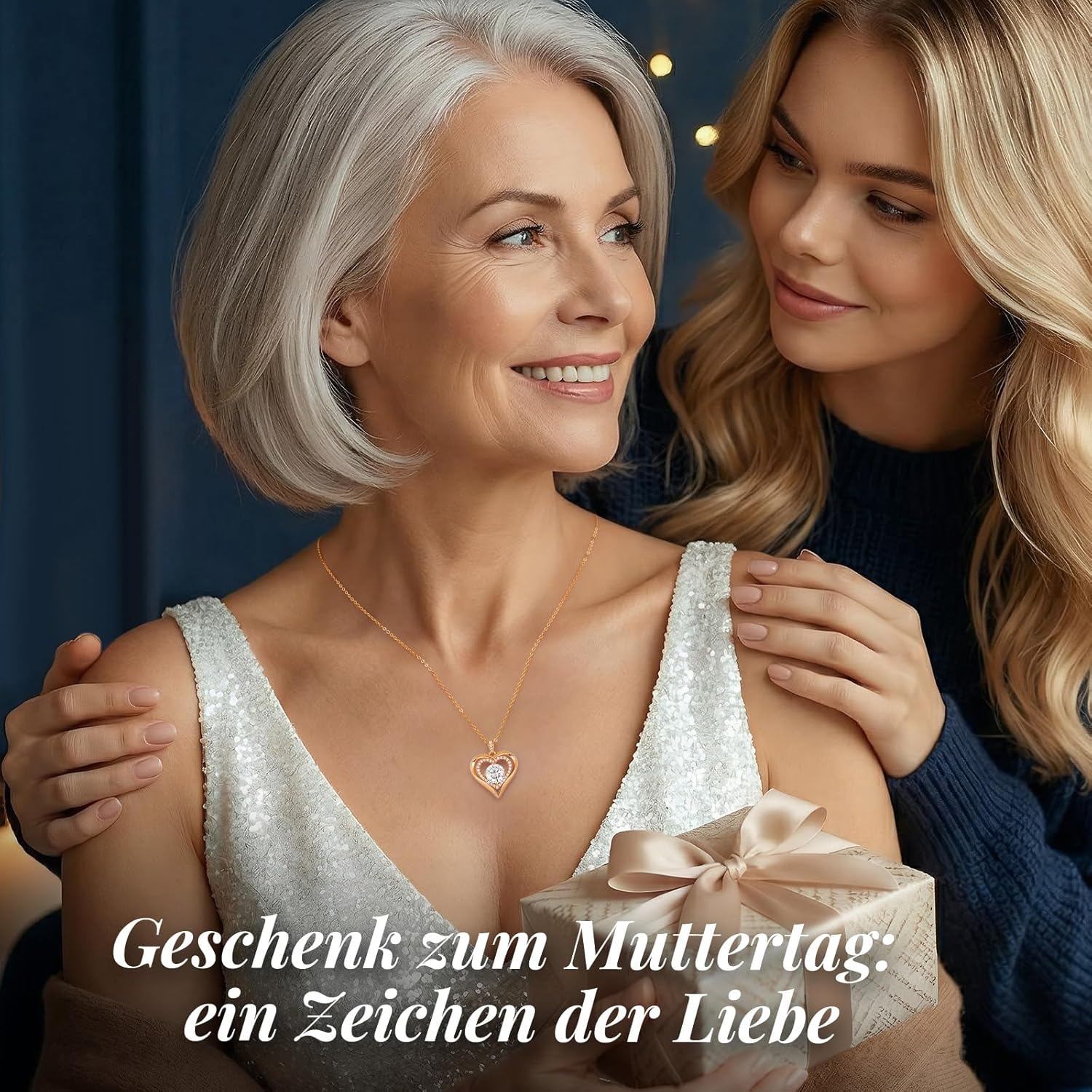 Thumbnail 1 de Collana Donna Cuore in argento 925 con moissanite CDE (ciondolo a cuore) per San Valentino, Festa della Mamma e regali