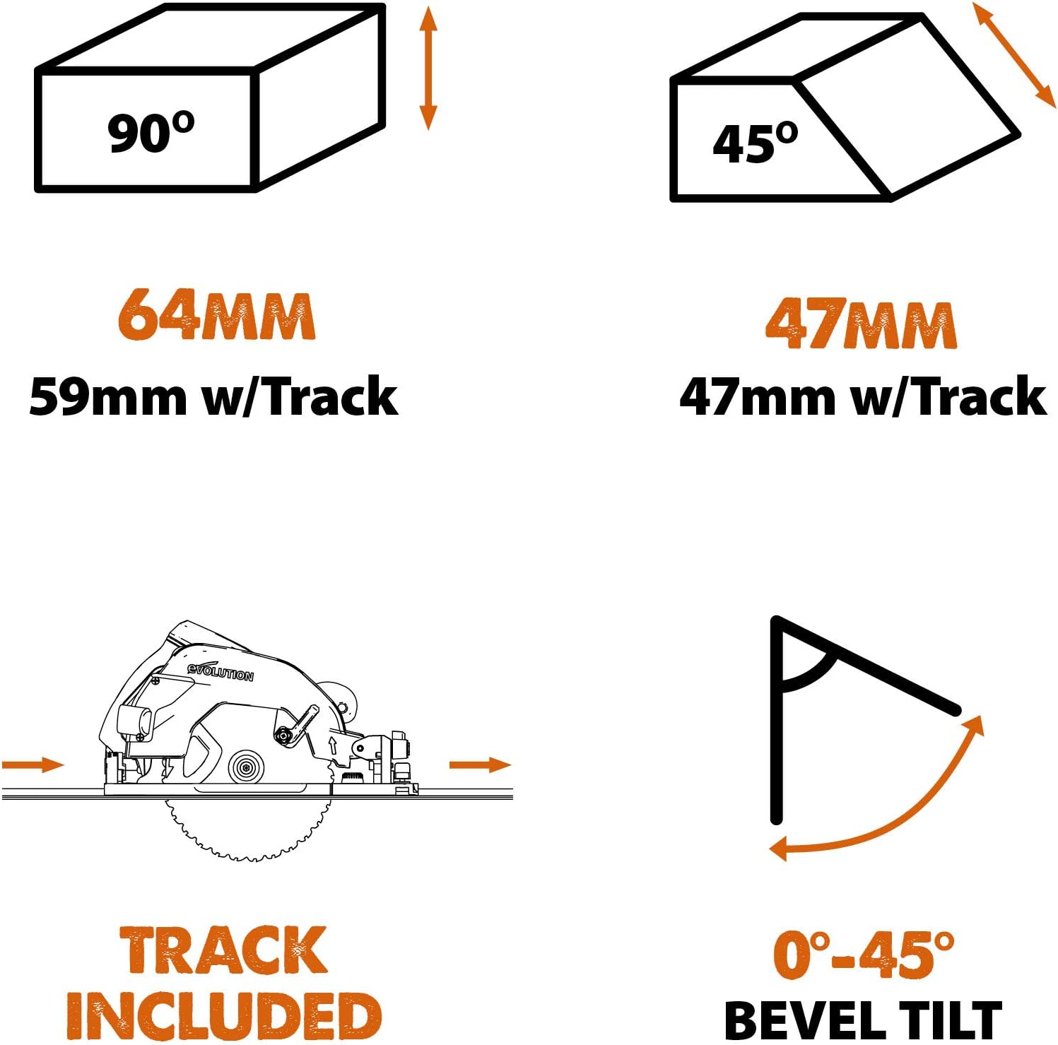 Thumbnail 2 de Evolution Power Tools R185CCSX Circular Saw with 1020 mm Track and 185 mm Blade (230V)