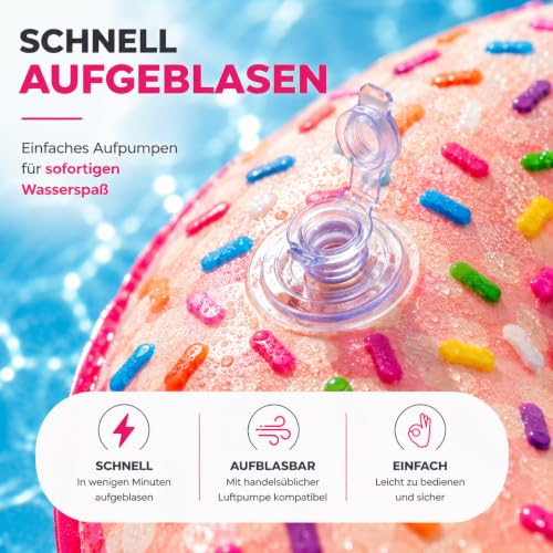 Detalle de Aufblasbarer Schwimmring Streusel Ø 120 cm von TK Gruppe Timo Klingler – Donut-Streusel Design