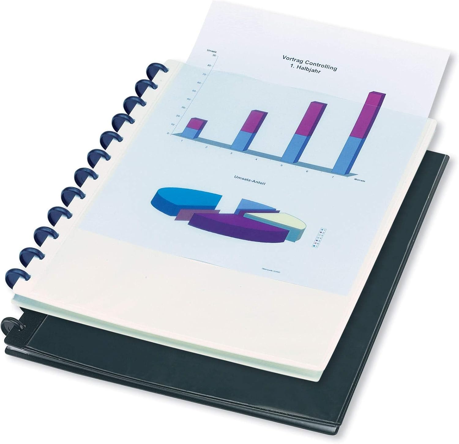 Thumbnail 4 de Oxford A4 Ring-Mappe Polyvision mit 20 Hüllen und Vario-Zipp (schwarz) – 5 Stück
