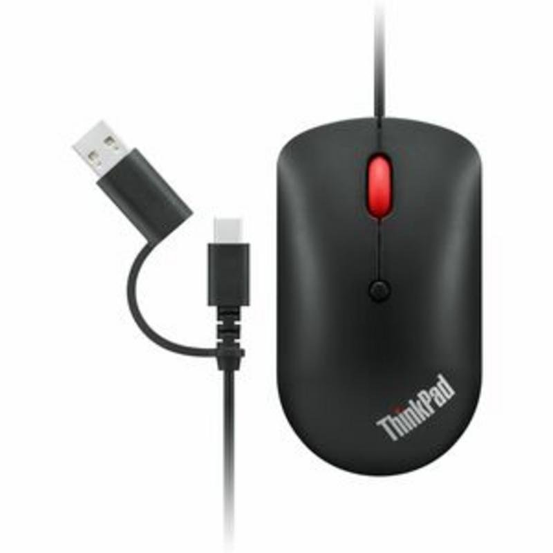 Detalle 2 de Ratón Lenovo 4Y51D20850 USB Tipo C 2400 DPI Negro Ambidiestro Compacto