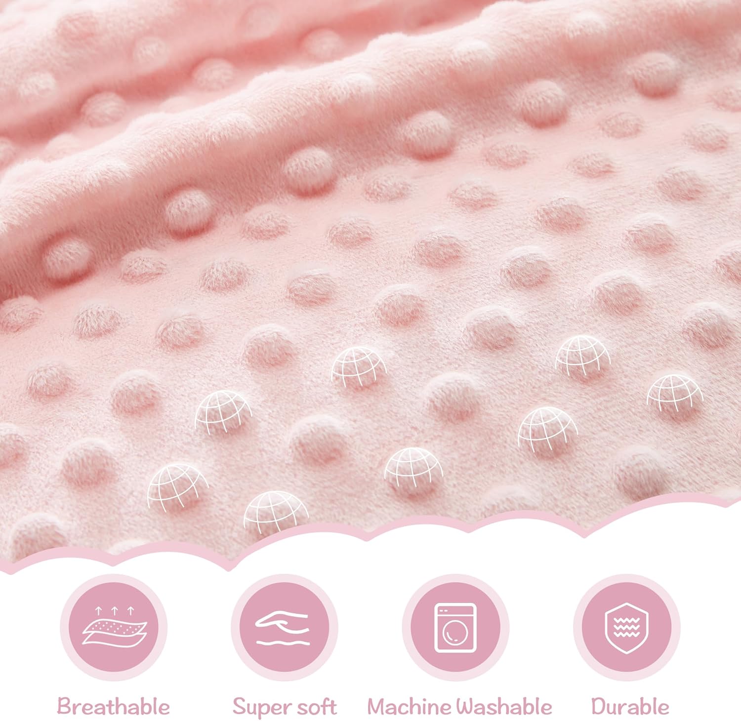 Thumbnail 4 de JORNH Baby Blanket for Newborns – Super-soft 2-layer cot blanket 75x100cm with dotted fleece back (unisex)