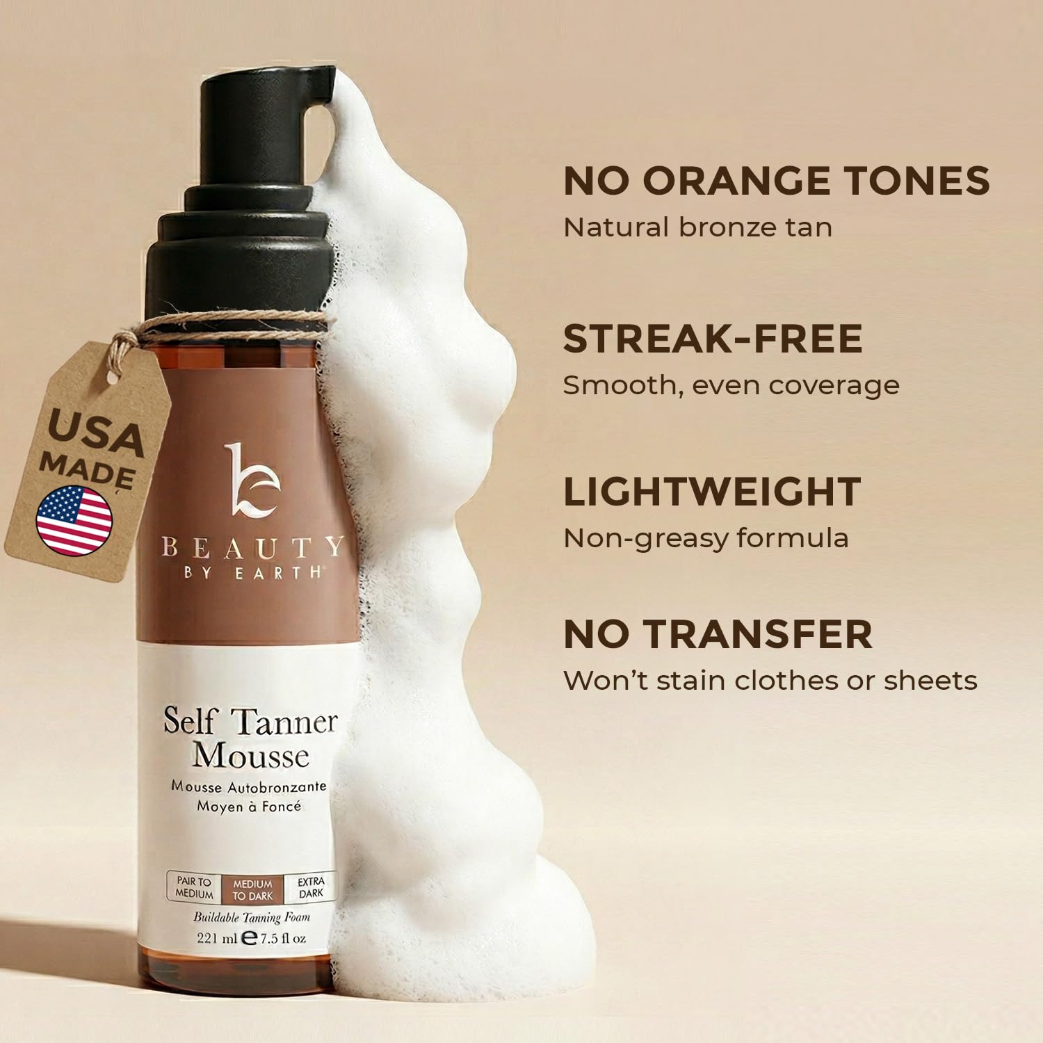 Detalle 1 de Self Tanner Mousse Natural Organic Glow