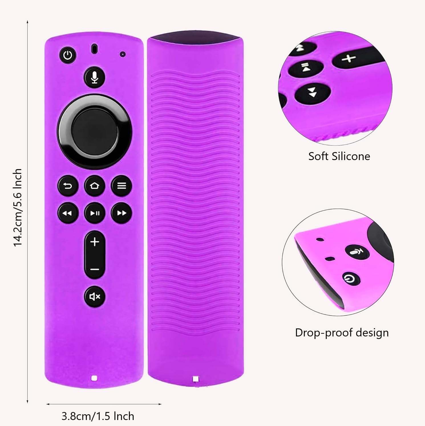 Detalle de 2 Pack Glow-in-the-Dark Protective Silicone Remote Covers (3rd Gen) – SkyBlue & Purple
