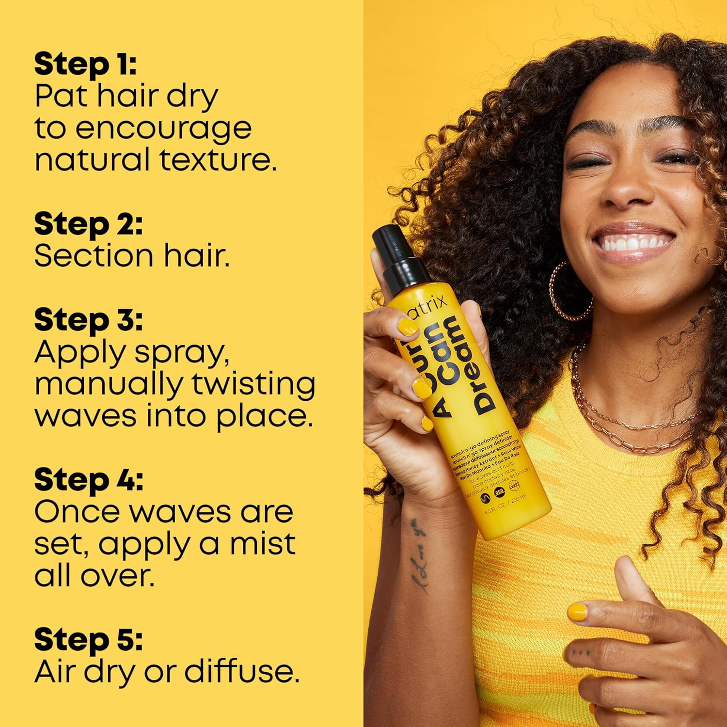 Thumbnail 4 de Matrix A Curl Can Dream Scrunch and Go leave-in treatment for waves (anti-frizz, heat protection) 250ml