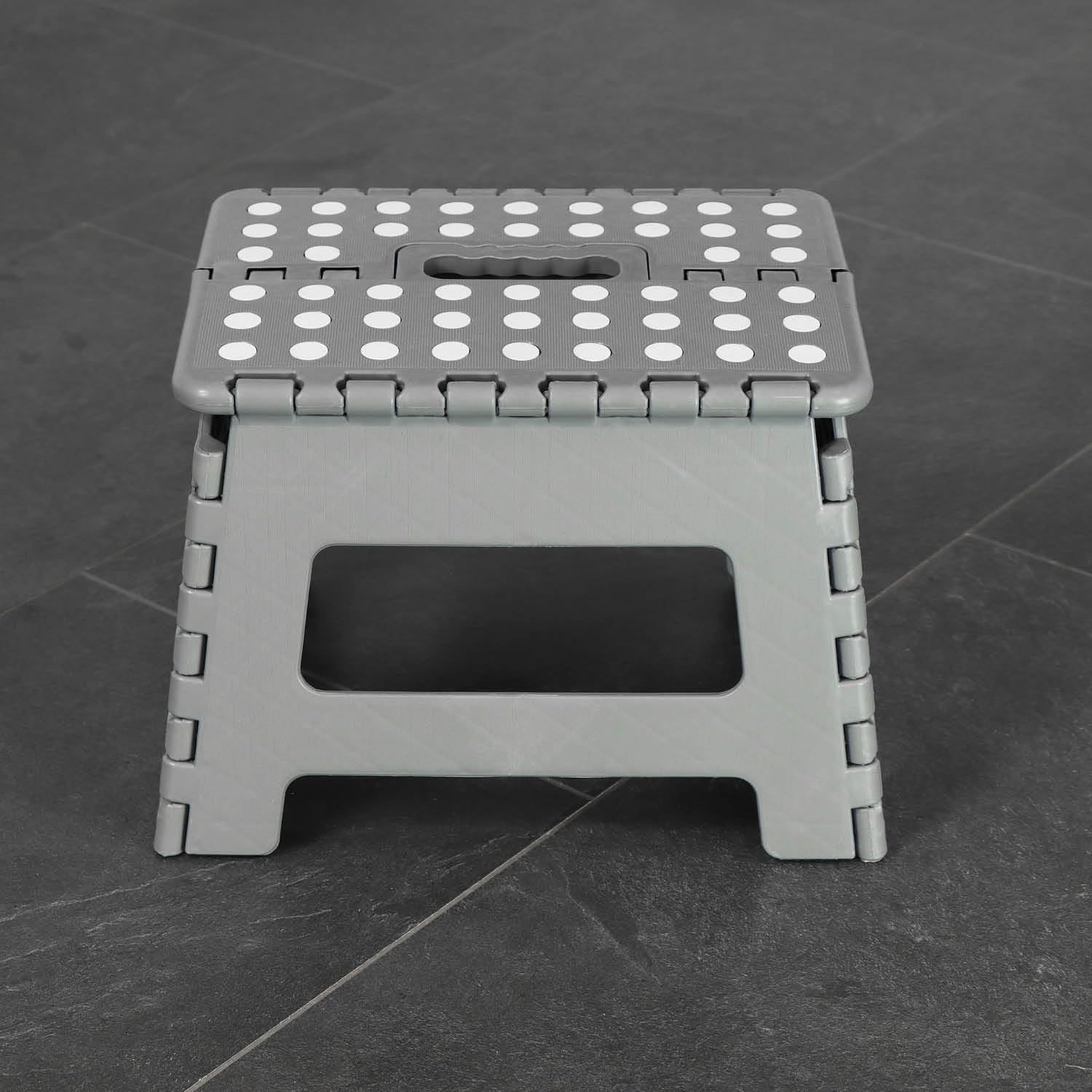 Thumbnail 6 de COM-FOUR® scaletta pieghevole portatile antiscivolo in plastica, portata fino a 150 kg (grigio)