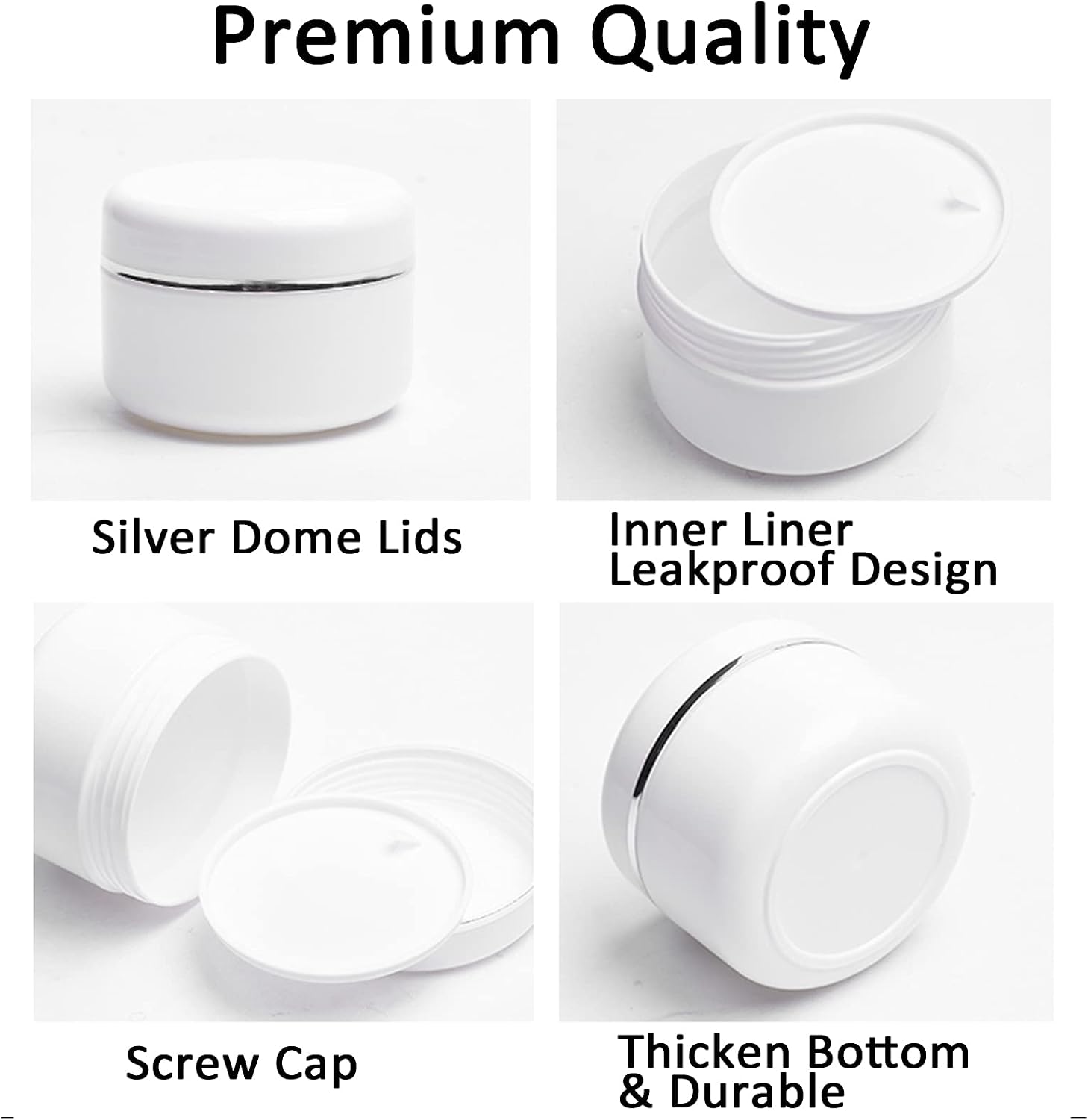 Detalle de Alledomain 50ml Cosmetic Sample Jars with Mini Spatulas