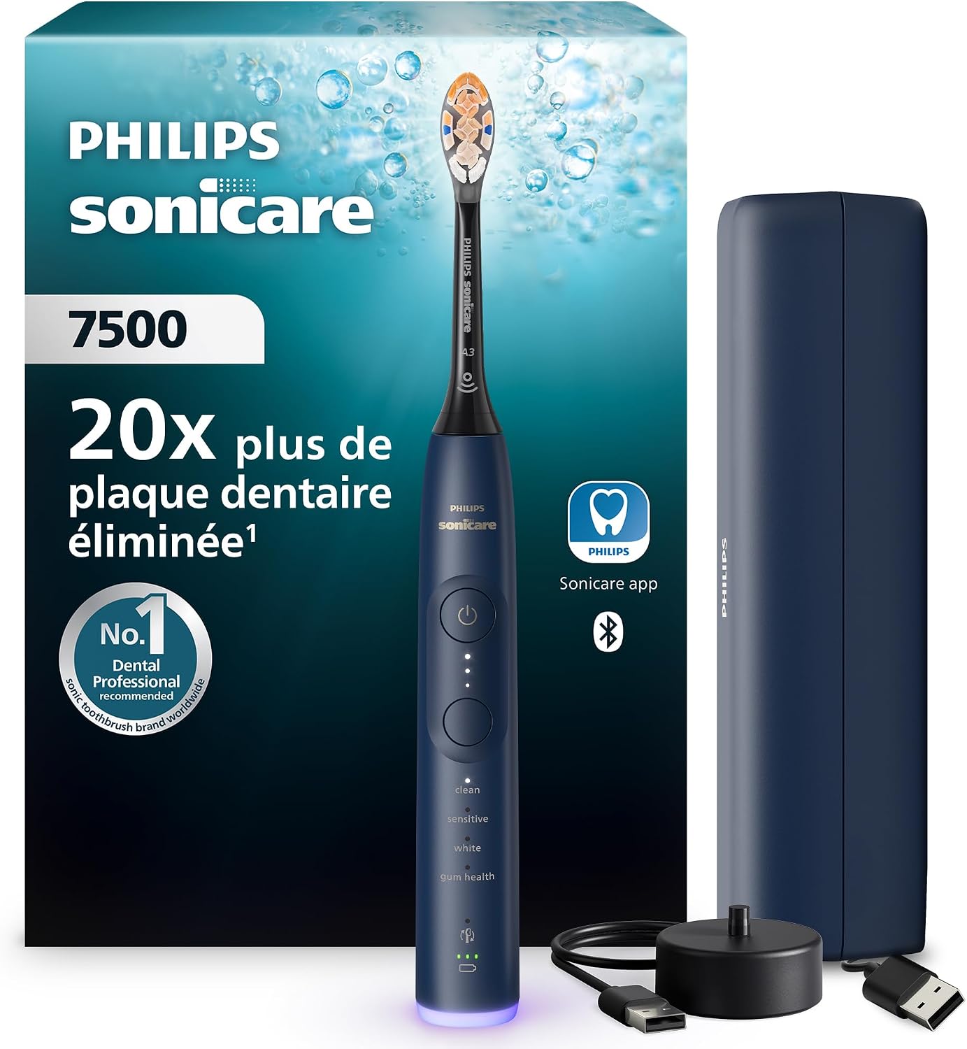 Detalle de Philips Sonicare 7500 HX7423/10 elektrische tandenborstel, 12 instellingen