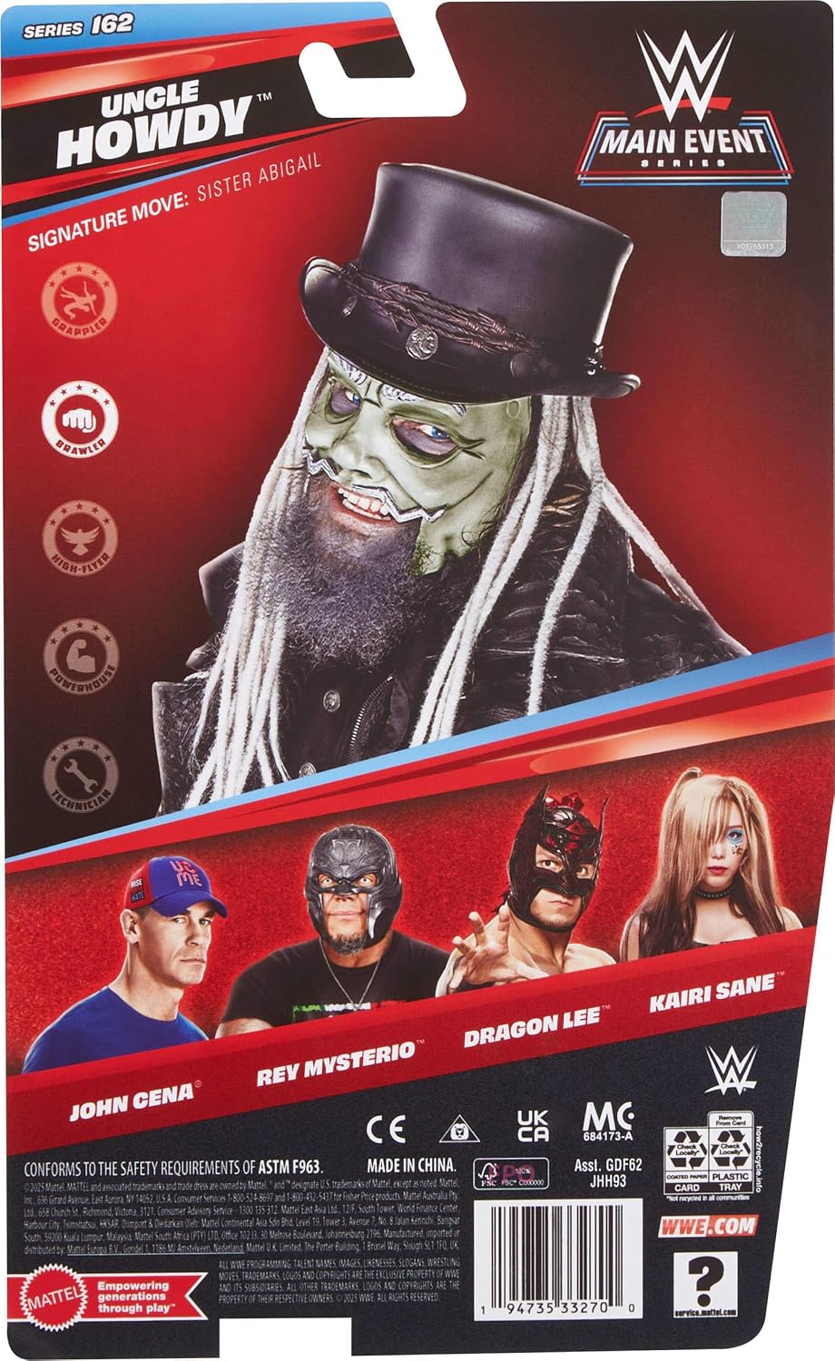 Thumbnail 5 de Figurine articulée WWE Main Event Uncle Howdy — 15 cm, 14 points d’articulation, n° 162 (JHH93) par Mattel