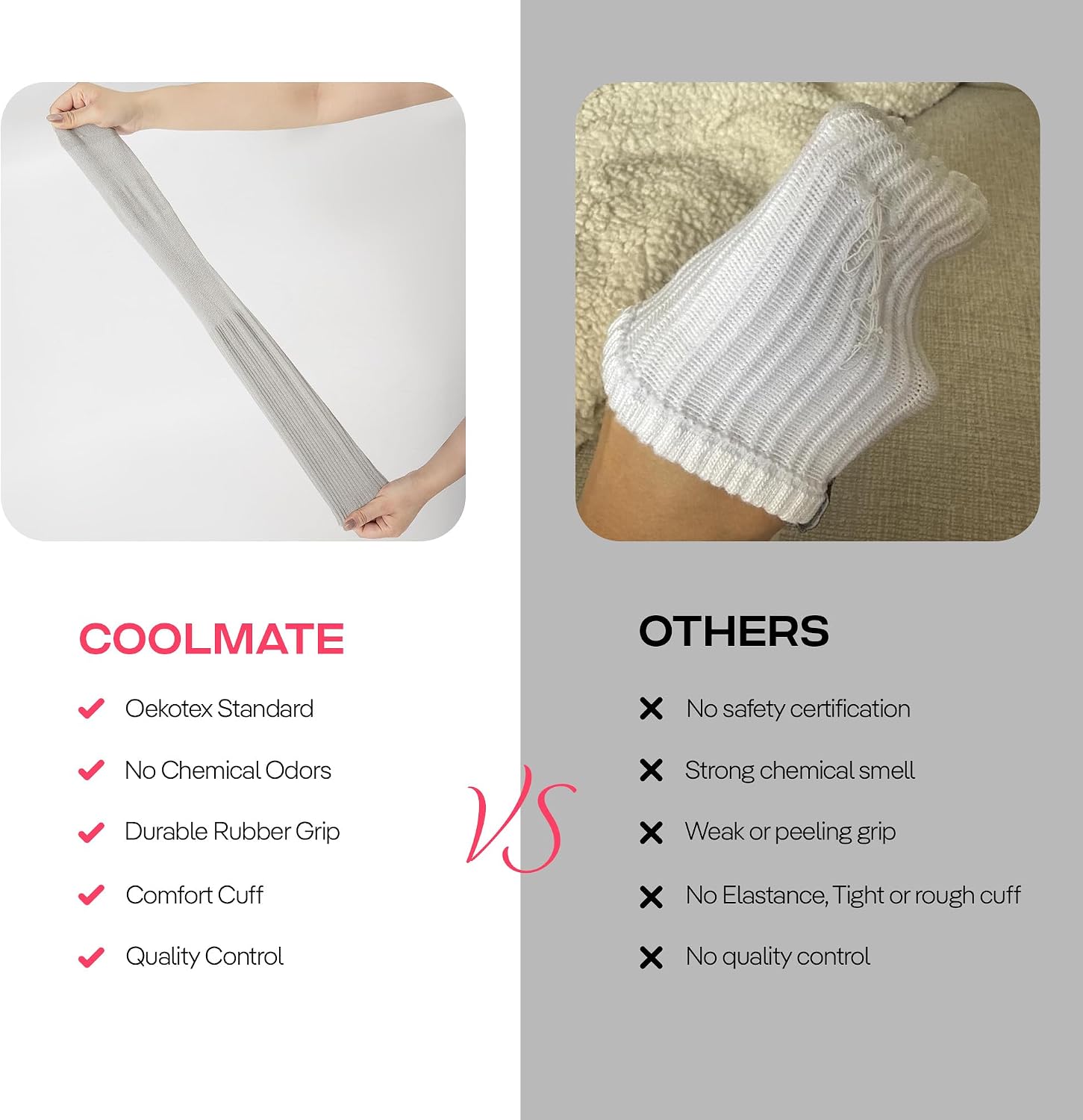 Detalle 2 de CoolMate Pilates Socks with Grips Non-Slip Crew