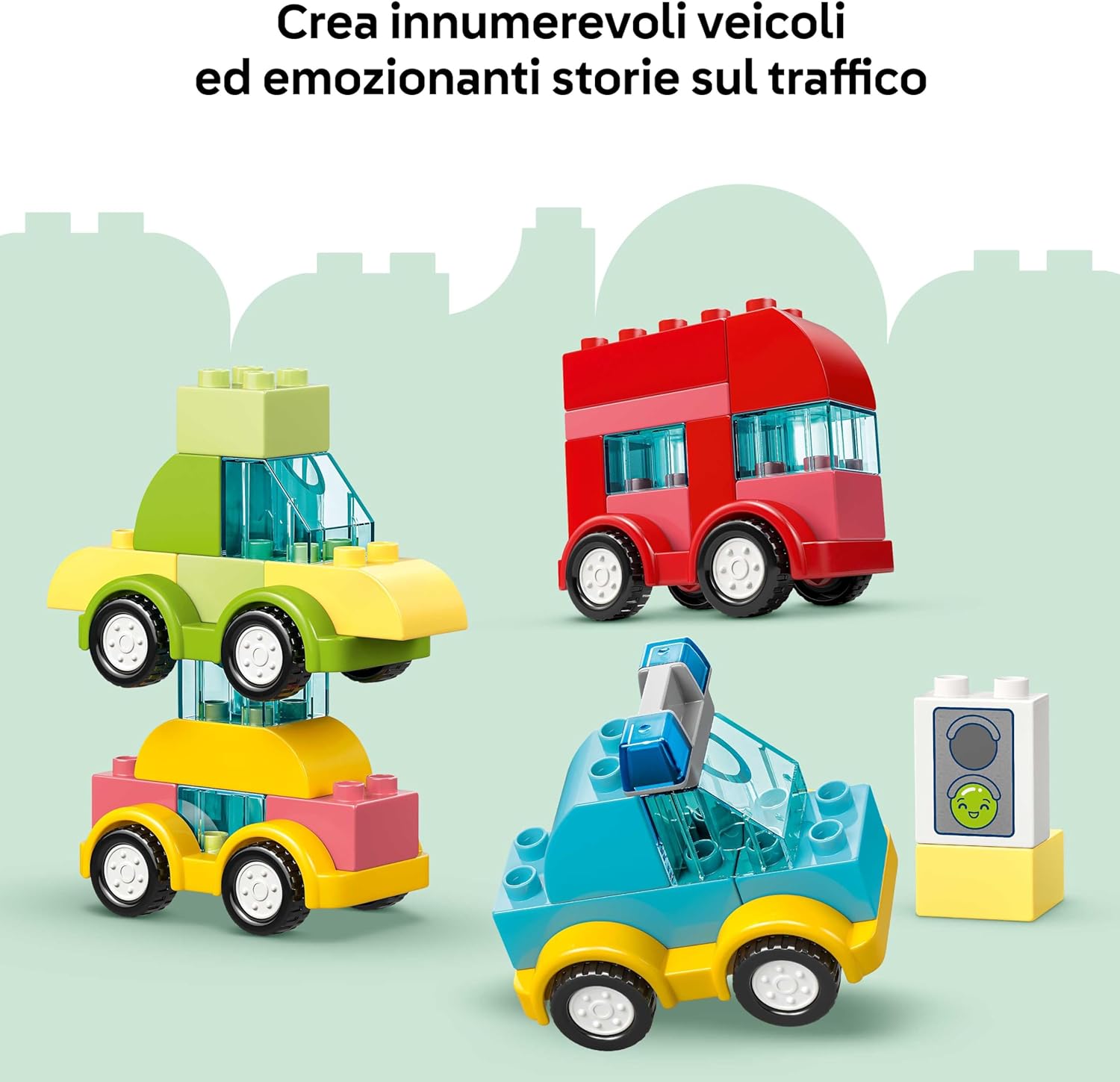 Detalle de LEGO DUPLO Veicoli Creativi 10474 – Gioco Didattico per Motricità Fine e Scoperta dei Veicoli per Bambini dai 12 mesi