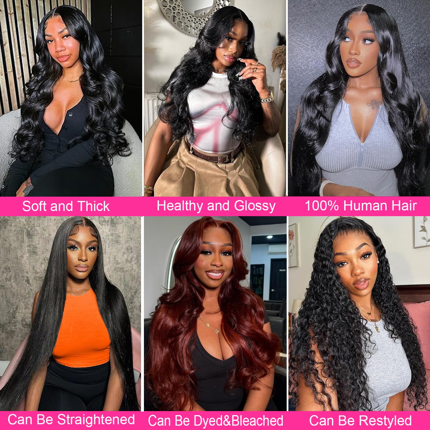 Thumbnail 4 de Caplina 16A Body Wave Human Hair Bundles (16–22 Inch) — 4 Bundles, Natural Black