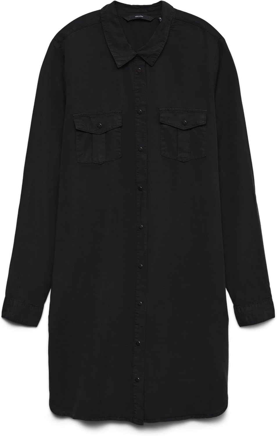 Detalle de VERO MODA VMSIGGA Jeanskleid für Damen (Maternity) – kurzes Hemdblusenkleid mit Knopfleiste