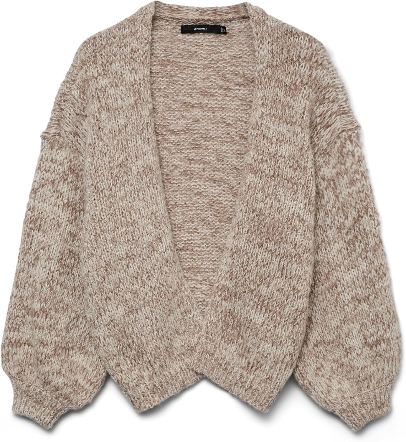 Detalle de VERO MODA VMMAYBE Strickjacke mit Gürtel – kurze Damen-Strickjacke mit Rundhalsausschnitt