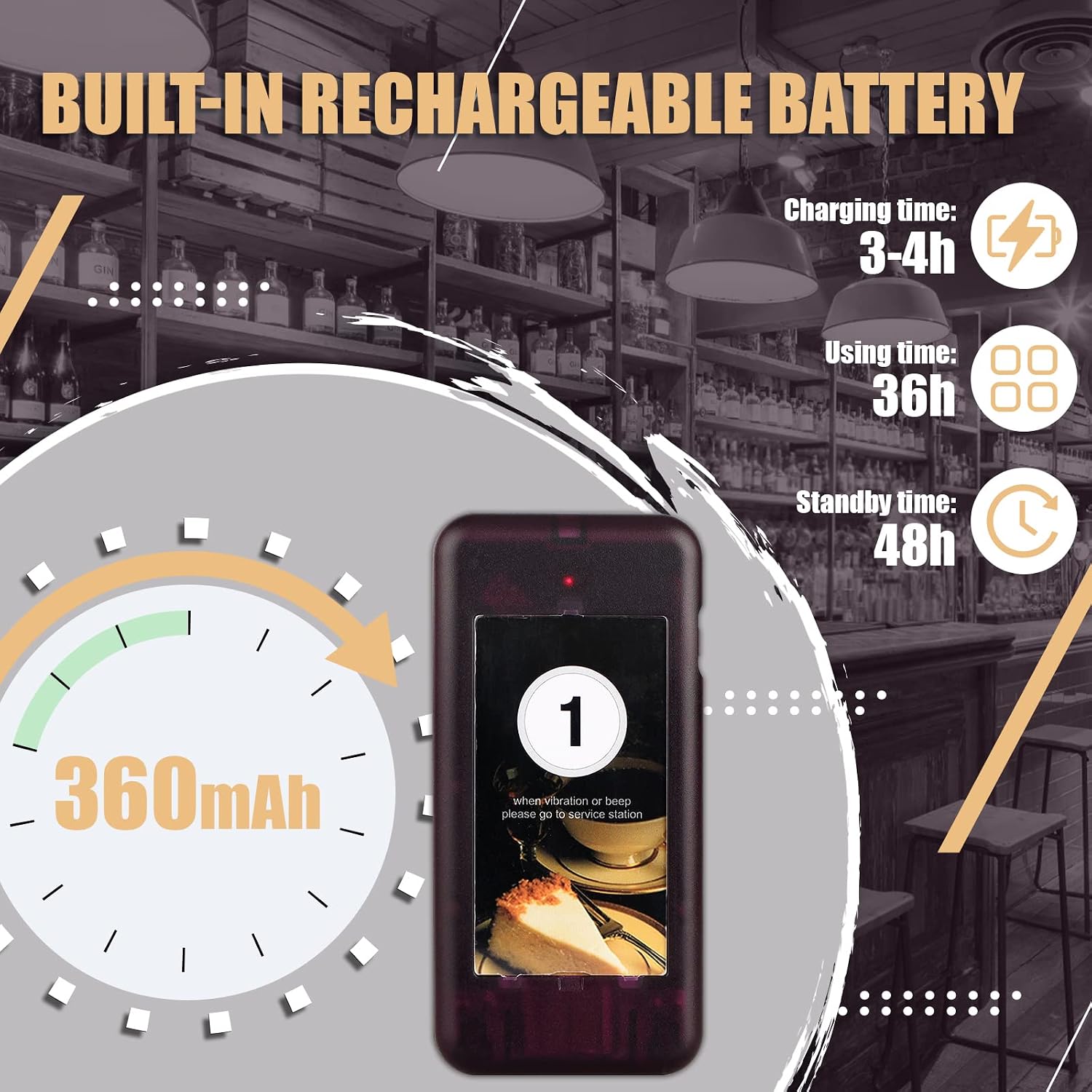 Detalle 2 de Retekess T112 restaurant pager system 20 pagers
